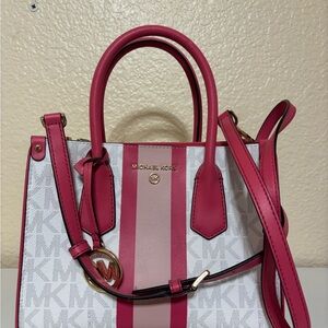 Michael Kors Pink and White Satchel